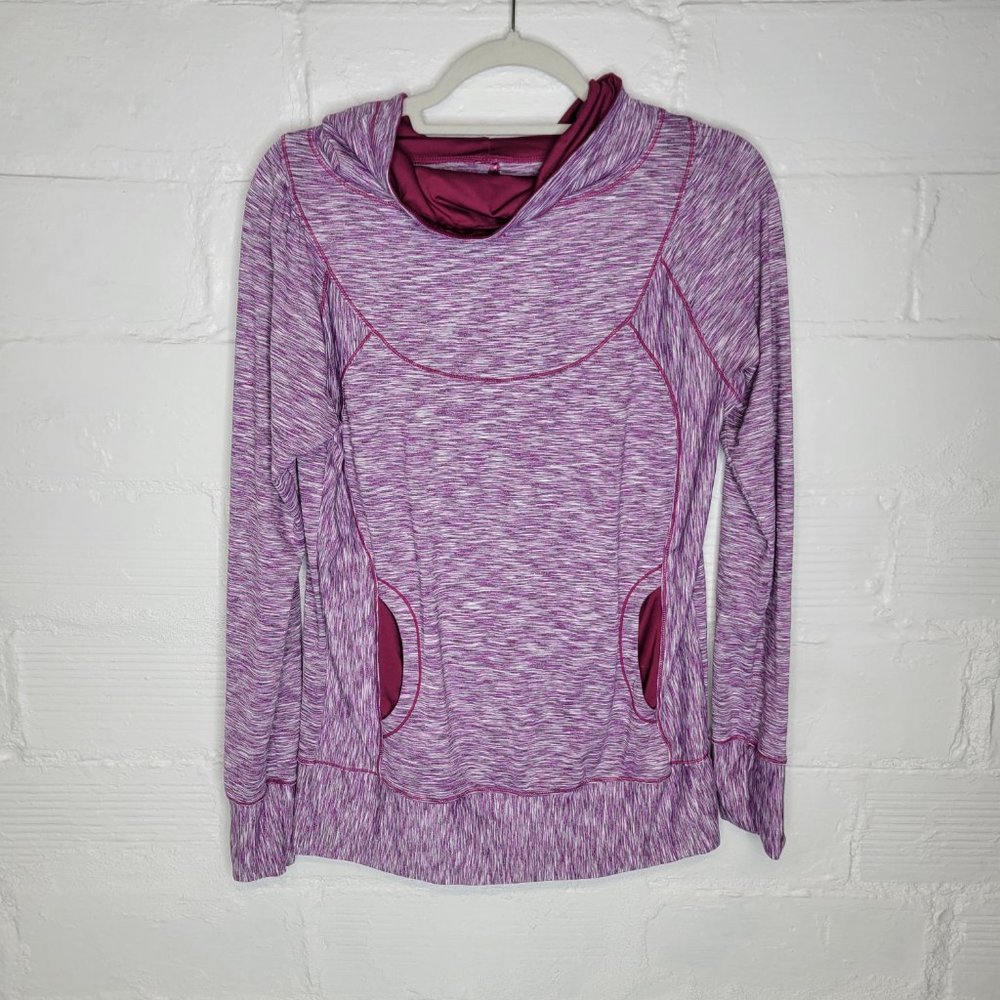 Prana Women's Large Pullover Cowl Neck Purple Space Dye - Picture 1 of 7